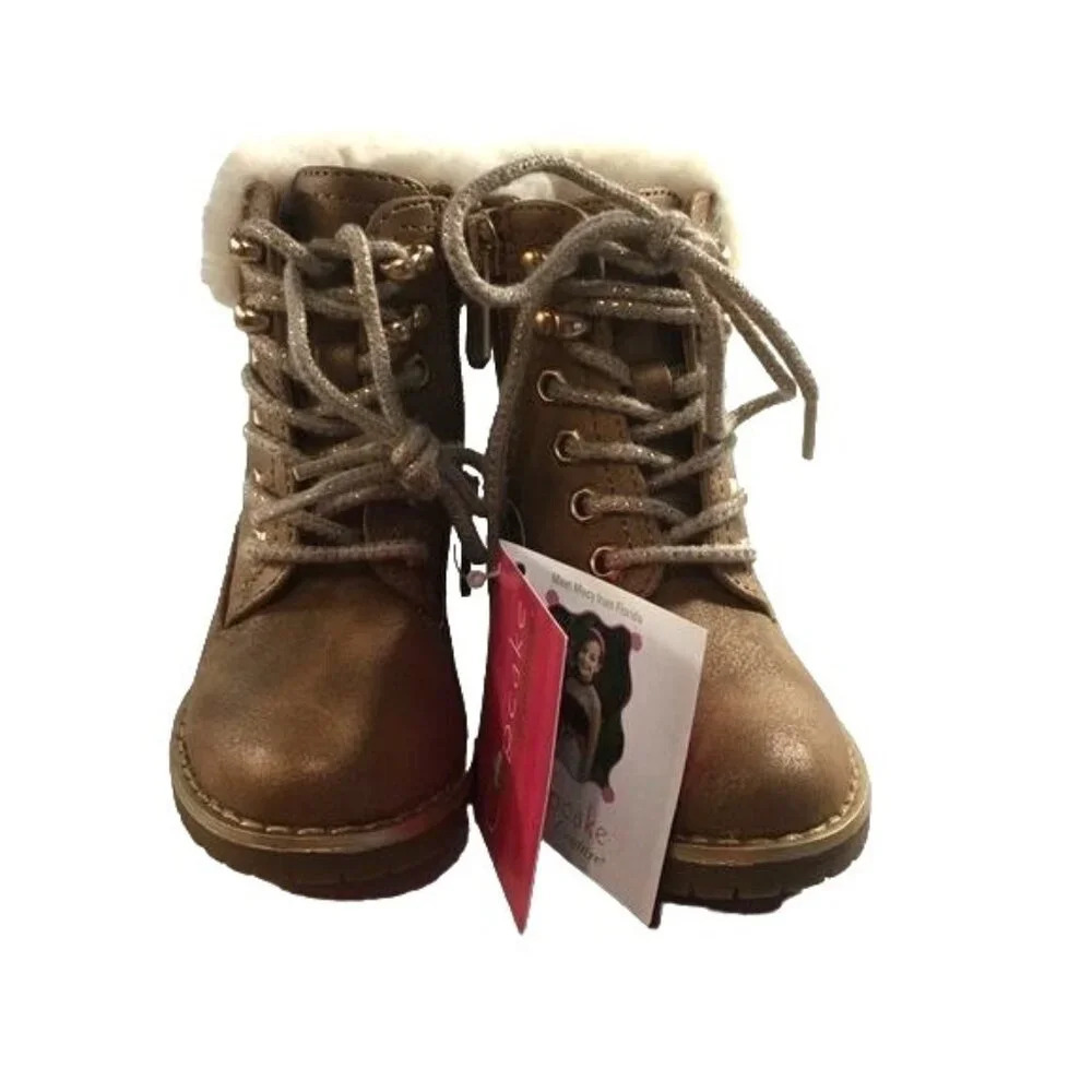 Cupcake Couture Shoes Baby Girls Size 6 M Brown Fur Lined Boots Style 701569  Ne